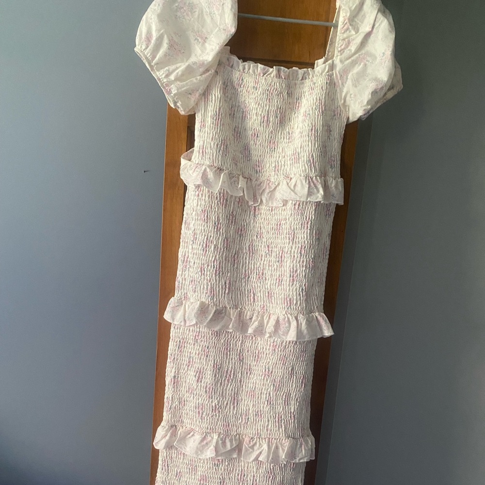 Floral smocked maxi dress